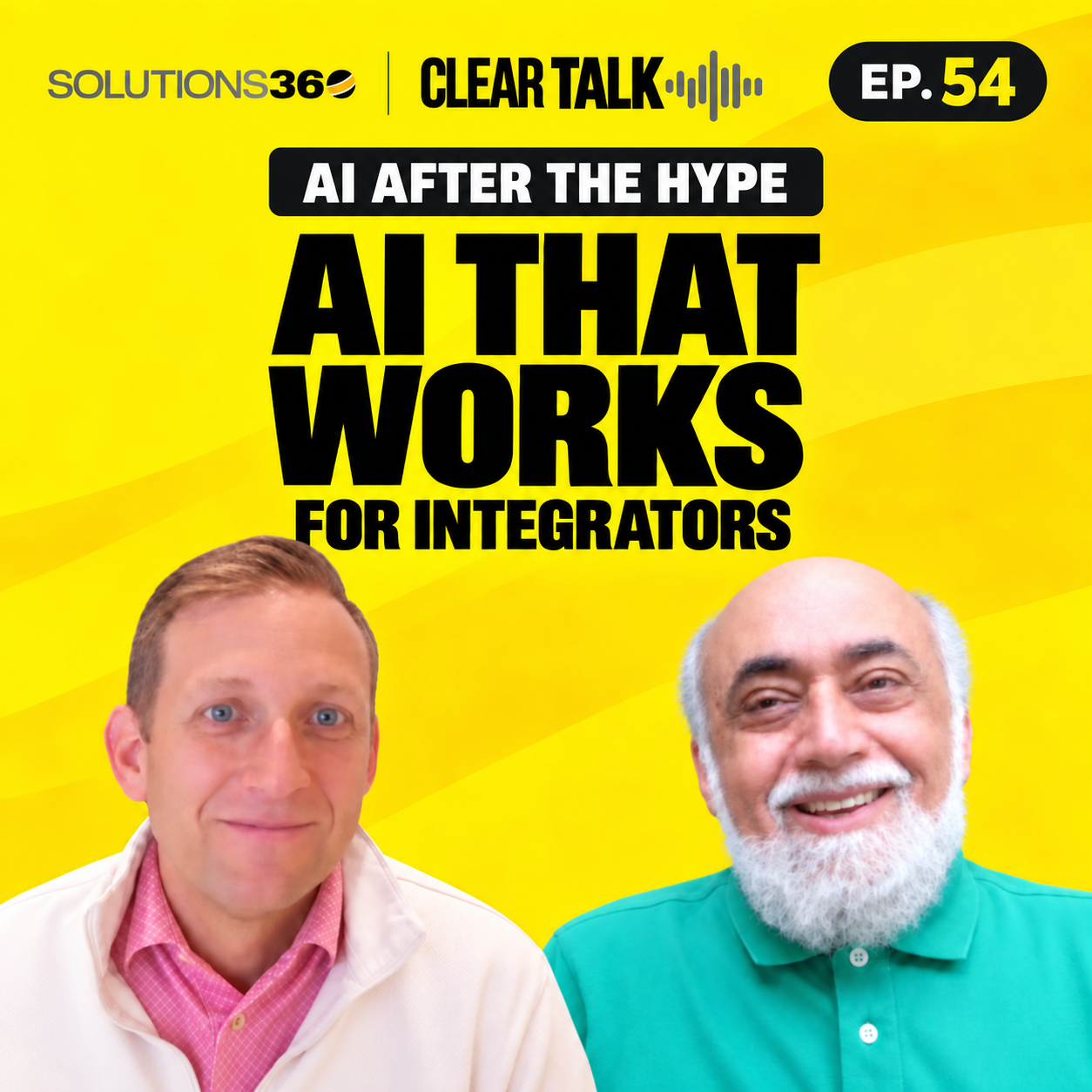 Softened portraits, bold AI podcast cover