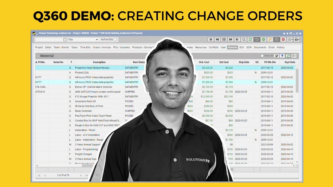 Q360 Demo: Creating Change Orders