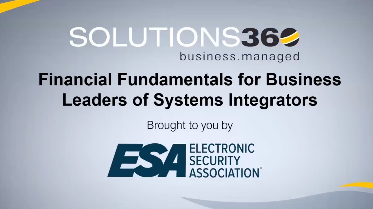 ESA Webinar: Financial Fundamentals for Business Leaders of Systems Integrators
